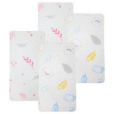 PiYOPiYO黃色小鴨雙層水洗印花澡巾100%棉柔軟親膚吸汗透氣快乾, 粉花朵 + 小鴨版, 粉 花朵 + 小鴨版, 2組, 2入