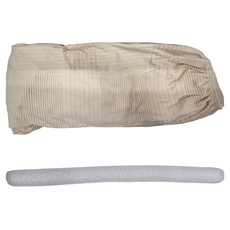 好物良品 輕奢格紋系列 防貓抓高彈力立體提花沙發罩 抱枕套 + 泡棉條 可機洗 可烘乾, 米白色, 1組