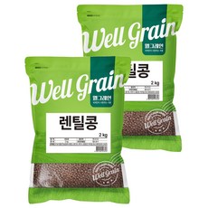웰그레인 렌틸콩, 2kg, 2개