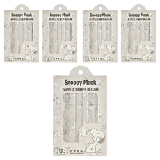 KOgi 宏瑋 SNOOPY 史努比兒童平面醫療口罩 未滅菌 14.5 x 9cm, 歡呼 米灰色, 10片, 5盒