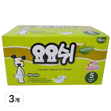 요요쉬 여아용 네츄럴 애견 기저귀, 중형, 10개입, 3개
