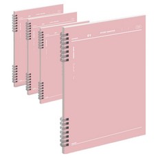 Munid It Spring空白線圈筆記本, 粉色, 4本