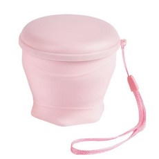 사라사 휴대용 접이식 실리콘 양치컵 180ml, 핑크, 1개