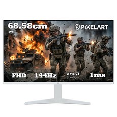 픽셀아트 FHD 144Hz 제로베젤 화이트 게이밍 모니터, 68.58cm, PA2740W(무결점)