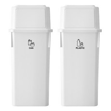코멧 홈 깊은 쓰레기 분리수거함 60L 2p, 화이트