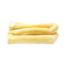 Incare 棉絨吸水頭巾 2入 鈕扣固定不易滑落, 黃色, 1組