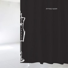 Design Soup浴簾 黑色試衣間 B, 黑色, 1個