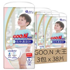 GOO.N 大王 日本製 肌快適褲型紙尿褲 12~20kg, XL, 114片