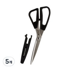 피스코리아 안전캡가위 P-210S, 블랙, 5개