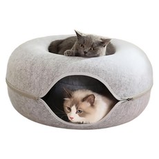 可拆式甜甜圈寵物隧道窩 小, 淺灰色, 1個