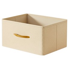 布藝抽屜式摺疊衣服收納箱 防水透氣防潮防霉 環保無異味, 米色, 1個