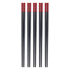 PPS 筷 耐高溫350° 洗碗機專用, 繁星 黑色 + 紅色, 5雙筷子, 5雙