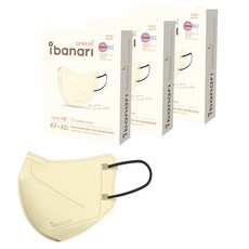 아이바나리 비말차단용 마스크 대형 KF-AD, 10개입, 3개, 코튼아이보리