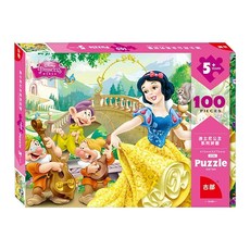 Disney 迪士尼 新款幼兒童紙盒平面拼圖/學習拼圖/益智拼圖 迪士尼公主3798 100片, 1入