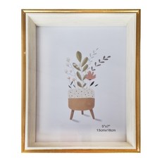 FOSO 木質簡約北歐相框 月白金-擺台相框 桌面擺飾, 1件, 7吋