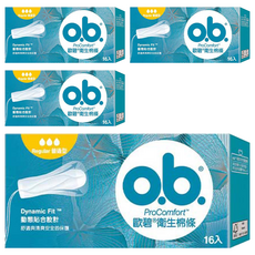 o.b. 歐碧 衛生棉條, 普通型, 16個, 4盒