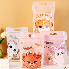 아스터 간식 구디백 선물 쇼핑백 지퍼백 비닐 포장봉투 H타입, 100개, 1세트
