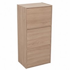 LiFArt 日系簡約附門三層收納櫃 11.6kg, 經典橡木色