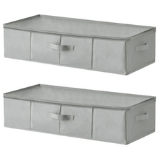 Nature Living 防水衣物整理床底棉被收納整理箱 L, 灰色, 2個