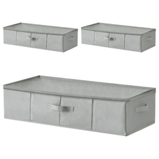 Nature Living 防水衣物整理床底棉被收納整理箱 L, 灰色, 3個