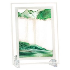 3D立體質感沙漏畫 方形 23*17cm 玻璃材質, 綠色