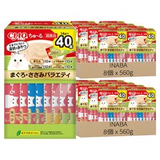INABA CIAO 啾嚕肉泥盒裝 SC-424, 16盒, 560g, 鮪魚 + 雞肉綜合口味