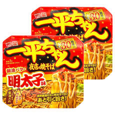 明星食品 一平 夜店炒麵 醬油奶油明太子風味 127g, 2個