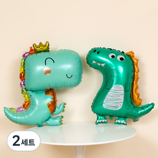 P&B UNITY 滑稽恐龍大型氣球 + 皇冠微笑恐龍氣球組, 混合顏色, 2套