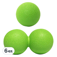 땅콩 마사지볼 싱글 + 더블 2종 세트, 그린, 6세트