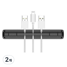 黏貼式電線整理固定器 黑色 7孔, 2個