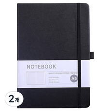 Dabbin 180度可攤平萬年手帳, 黑色, 2個