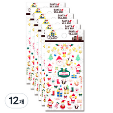 Petit 聖誕村莊造型貼紙 DA5423, 12個, 混合顏色