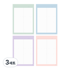 아이비스 4mm 방안 노트패드 A4 11711 4종 세트, 애플민트, 블루베리, 라벤더, 체리블라썸, 3세트