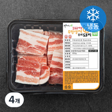 파머스팩 한돈 무항생제 1등급이상 옛날 삼겹살 구이용 (냉동), 600g, 4개