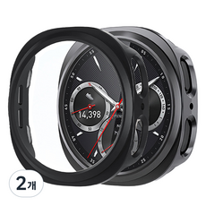 루아러블 갤럭시워치 PC 하드 케이스, 블랙, 2개