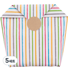 嫩綠櫻桃 包裝袋 18入 + 貼紙 18入 組, 粗條紋, 5套