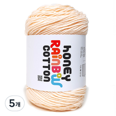 니뜨 허니 레인보우 코튼 뜨개실 100g, 5개, 349연피치