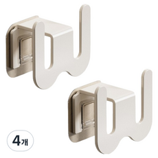 Block Mart 鋁製浴室拖鞋免鑽孔晾乾架, 白色, 4個