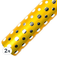 솔로몬샵 코코 더블도트 비닐롤포장지 대 17m, 노랑, 2개입
