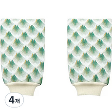 컬라피 양면 때 타월, 그린, 4개, 1개입