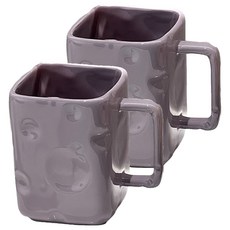 더자카 치즈 고급 도자기 욕실 양치컵 11.5 x 8 x 10.5 cm, 퍼플, 2개
