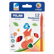 MILAN 口袋型無毒粗款蠟筆, 12色, 1盒