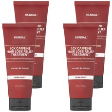 쿤달 10x 카페인 모발강화 탈모 트리트먼트 허브민트향, 4개, 200ml
