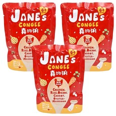 JANE's CONGEE 真的粥 雞肉菇菇粥 6個月以上寶寶適用 台灣出產, 150g, 3包