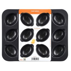 CHEFMADE 學廚 檸檬瑪德蓮烤盤 12孔 黑色, 1個