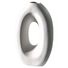 KUIBAO 快豹生活 Plain北歐樸素中空幾何花瓶, 素燒白