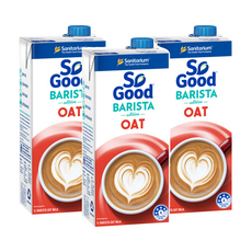 So Good 咖啡師燕麥奶, 質地濃厚 穀物香氣, 全素可食 無糖無膽固醇, 1L, 3瓶