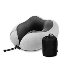 지안슬립 穩定防晃動旅行用記憶棉頸枕附收納袋套組, 灰色