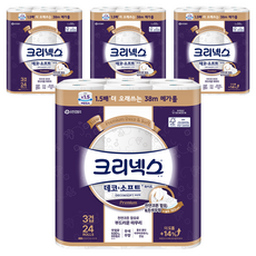 Kleenex 舒潔 Deco&Soft 白色天然紙漿3層捲筒衛生紙, 38m, 24捲, 4袋