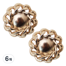 Button King 東大門鈕扣王 Jordy 鍍金鈕扣 23mm, 6個, 半光金色